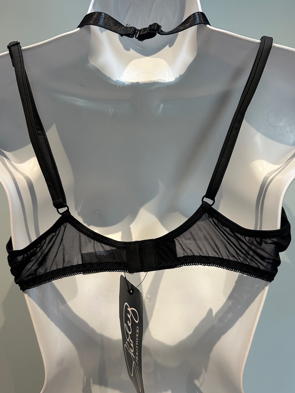 Shirley of Hollywood Black 2-Piece Lingerie Set Rhinestone Large New with Tags - Picture 9 of 16